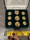 Vintage Skiing WC 1812 Set of 9 pcs of 24k Gold Plated Shank Buttons — photo 4
