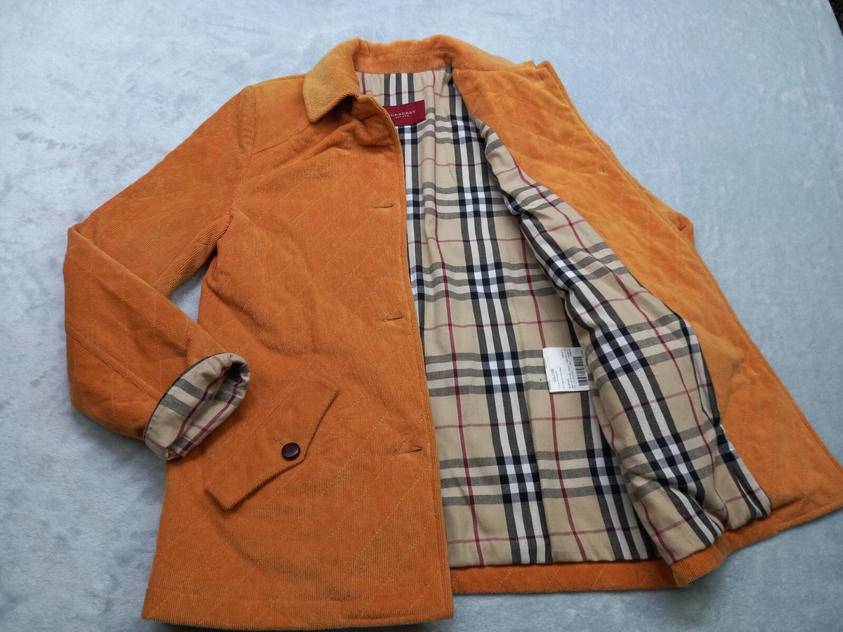 BURBERRY LONDON Jacket Corduroy Quilted Coat Cotton Nova Check