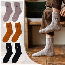 Soft Fuzzy Socks 3 Pairs Cozy Microfiber Winter Warm Home Floor Socks Men Women