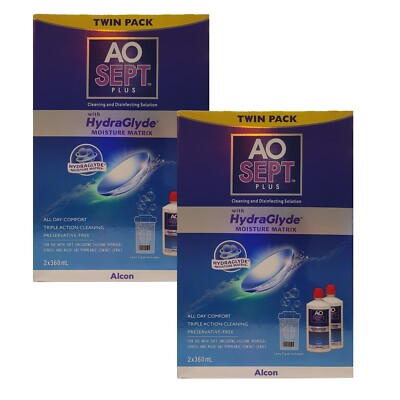 2x Aosept Hydraglyde Twin Packs (720ml x 2)