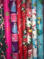 Vintage Christmas wrapping paper. 36" - 40" wide Your Choice Print