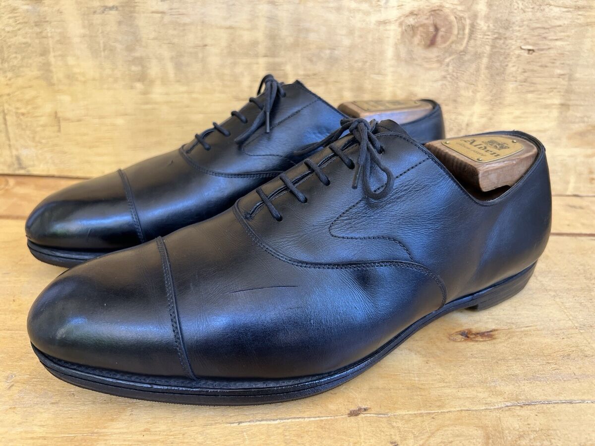 Edward Green Chelsea Cap Toe Black Leather Oxford Shoes Size Edward Green Chelsea Cap Toe Black Leather Oxford Shoes Size