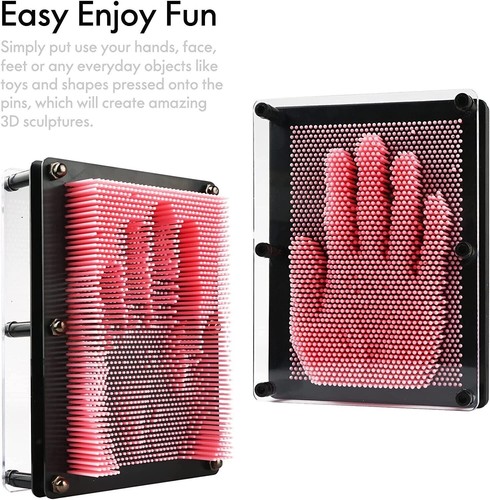 Classic 3D Pin Art Gadget Sculpture Picture Impressions Pink Children Kids Toy - Picture 5 of 7