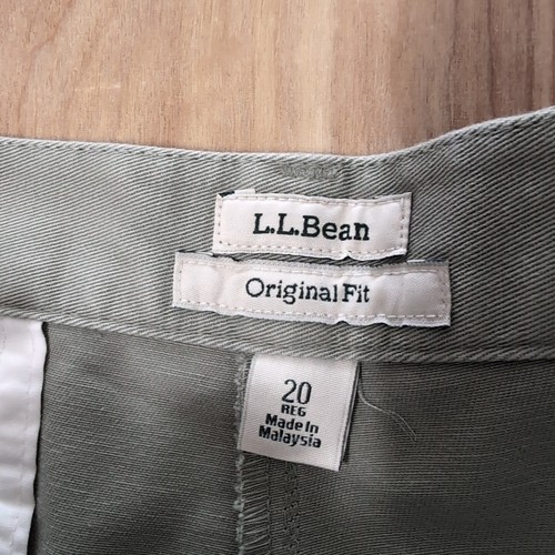 L.L. Bean Cargo Shorts Women's 20 Pale Green 39x9 Pockets Adjustable Waist - Picture 2 of 10