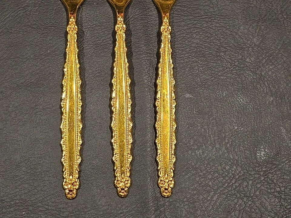 Three  Community Gold Plated Flatware 7-3/8" Dinner Forks - Image 2 of 4