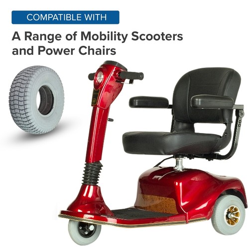 9x3.5-4 Gray Foam Filled Tire with C203 Grande Knobby Tread for Mobility Scooter - 第 2/8 張圖片