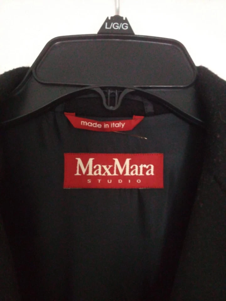 Max Mara 100% Pure Wool Coat Portrait Collar Black - Image 2 of 3