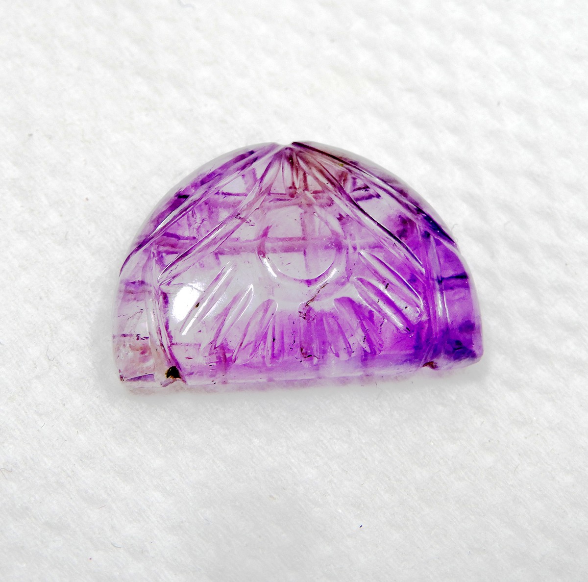 Natural Certified Half Moon Shape Cts Carving Amethyst Loose Gemstone
