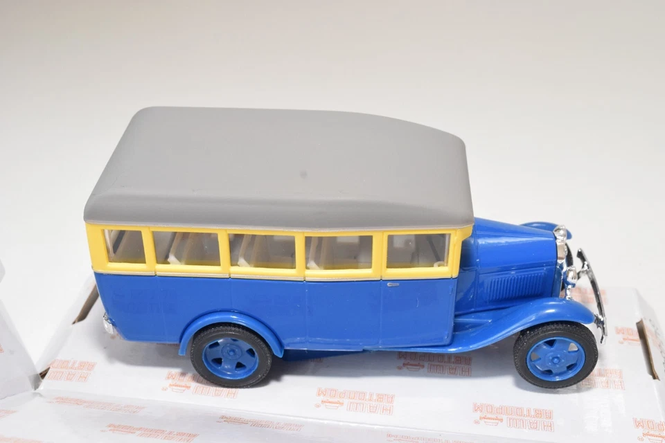 A68 1:43 NASH AVTOPROM H-651 H651 GAS 03-30 TA3 03-30 BUS COACH BLEU JAUNE MIB - Photo 4/4