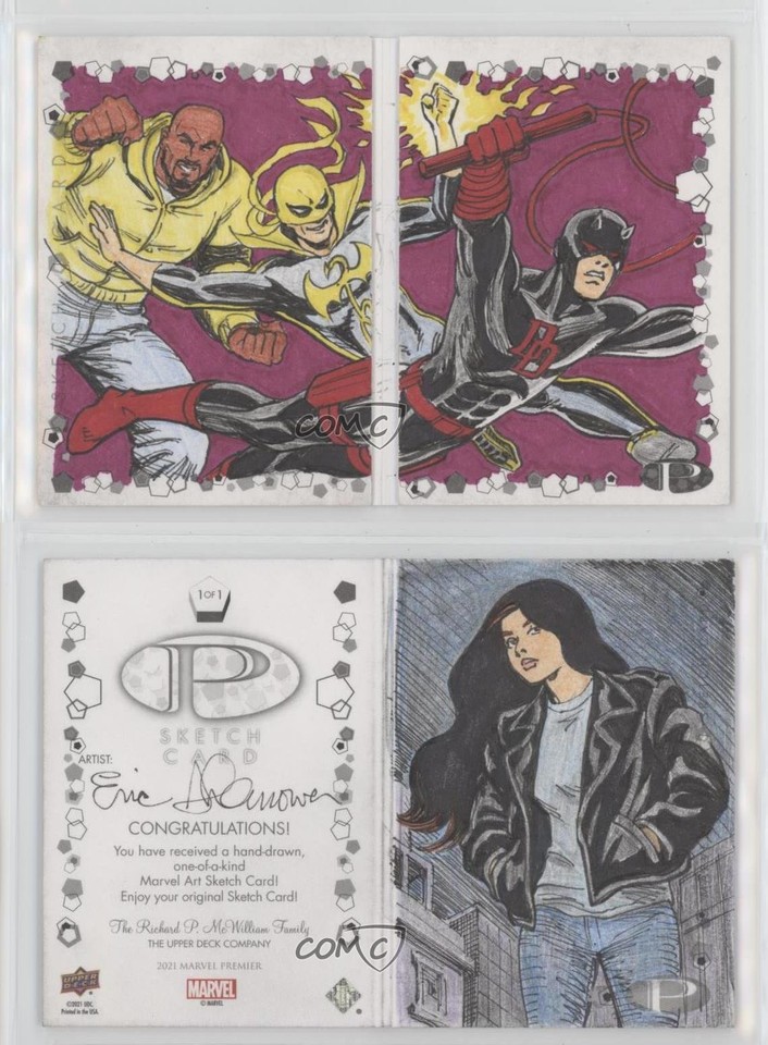 2021 Upper Deck Marvel Premier Dual Panel 1/1 Eric Shanower Auto Sketch ...