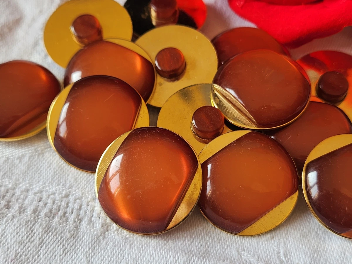 Lot De 8 Boutons Orange Vintage - Flashy 2 Trous Diamètre 2,2 Cm - Ref 3154
