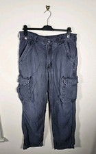 Carhartt Flame Resistant Trousers Men's 34x31 Distressed Worn Blue Used Pants