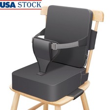 Toddler Booster Seat W/ Backrest Non-Slip Safety Straps Easy to Clean Comfort US