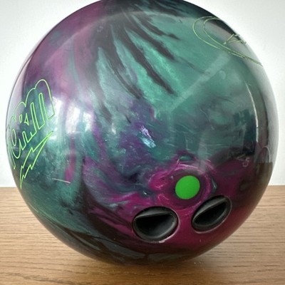 ボール STORM PHASE III 15p2oz Storm Phase 3 Green Black Purple Bowling Ball 15lbs Made in USA