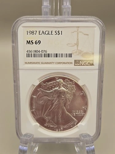 1987 American Silver Eagle $1 - NGC MS69