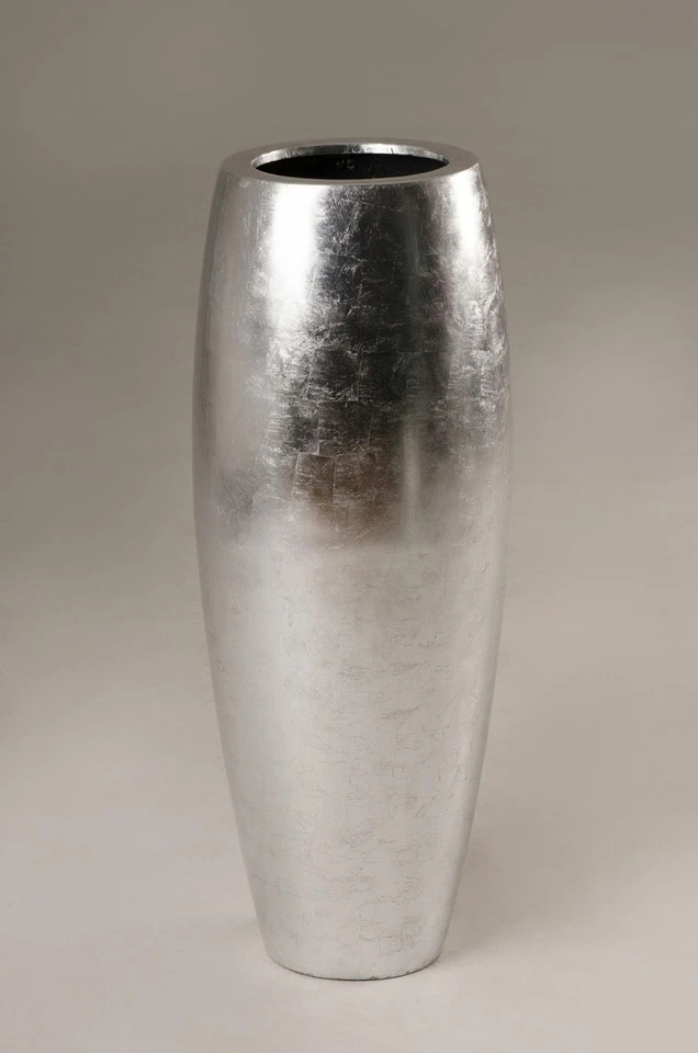 Exklusiver Pflanzkübel MAGNUM Fiberglas 80 cm, Silber Hochglanz B-WARE - Bild 3 von 4