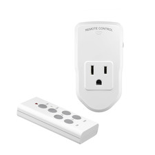 Remote Control Power Outlet Plug 100ft Wireless Switch 10A White