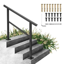 Uimoso Steps Handrail Aluminum Outdoor Stair Handrail Adjustable Height