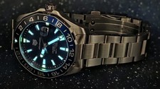 TAG Heuer Aquaracer WAY201T "Batman" Calibre 7 GMT 43mm Blue Dial Excellent 11