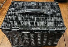 Christmas Wicker Hamper  Basket Empty With Handle , Straps 40cm × 30cm×25cm