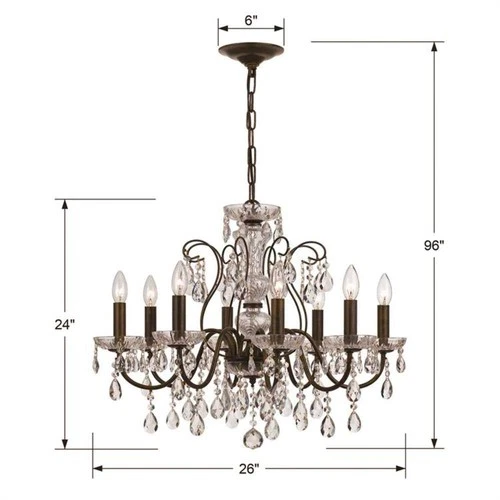 Crystorama Butler 25 1/2" W English Bronze 8-Light Crystal Chandelier - Picture 7 of 8
