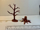 Marx 1950/60's plastic playset dead tree and stump. Good shape. Brown.