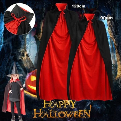 MARKENLOS Vampir Umhang Kostüm Karneval Halloween Cosplay Dracula Cape Kinder Erwachsene