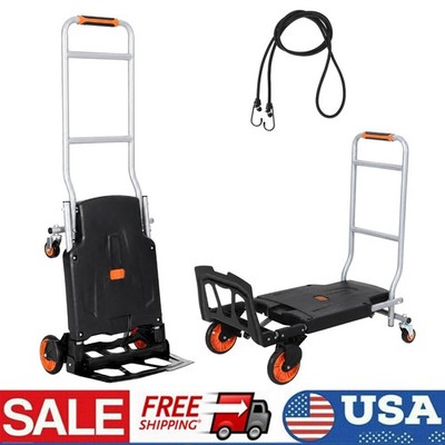 Hand Truck 2 in 1 Folding Dolly Cart 330 lbs Capacity Heavy Duty Platform Cart