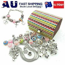 Charm Bracelet Making Kit DIY Craft Jewellery Making Beads Kids Girls Nice Gifts