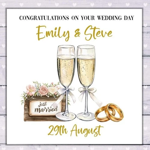 Personalised Wedding Card Congratulations On Your Wedding Day Special Couple