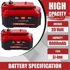 8.0Ah For Craftsman V20 20 Volt MAX Lithium Battery CMCB204 CMCB202 CMCB201 2PCS