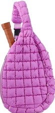 Pickle O' Joe Pickleball Sling Bag Purple Padded Quilted Shoulder Crossbody
