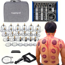 12Pc Cupping Therapy Set Vacuum Suction Cups Massage Kit with Hand Pump  Guide