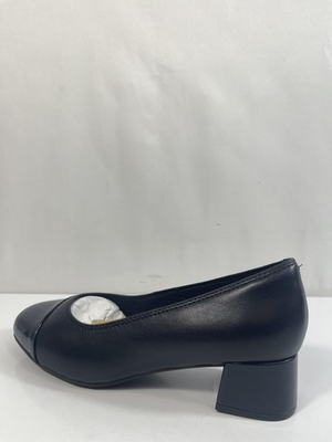 #ad #ad Clarks Iridessa May Shoes Womens Size 8.5W Navy Leather Cap Toe Block Heel Pumps $49.99