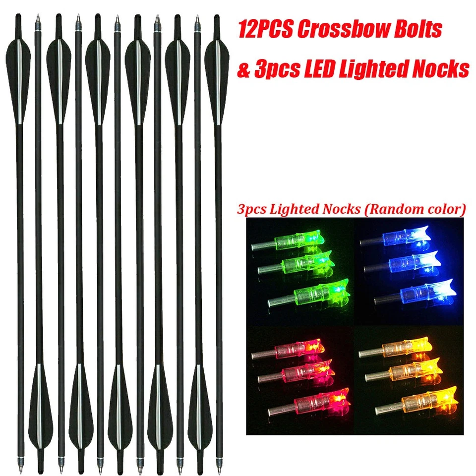 Pernos de ballesta de 20" flechas de ballesta levas iluminadas tiro con arco objetivo de tiro OD8.8 Foto 2 de 4