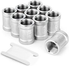10PCS 304 Stainless Steel Pipe Fitting Coupling, 3/4"x 3/4" NPT Female Threaded