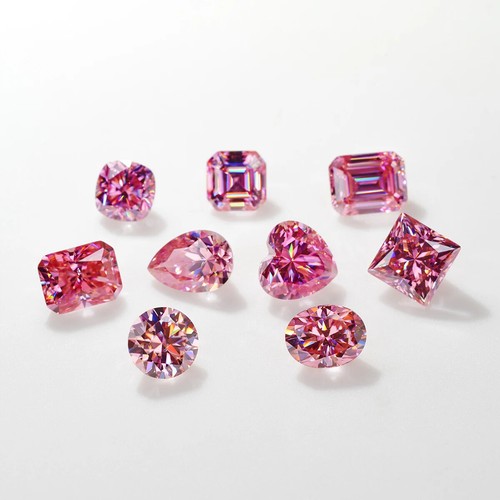 Pietra diamantata rosa Moissainte pietre preziose sfuse con materiale anello certificato GRA - Foto 4 di 29