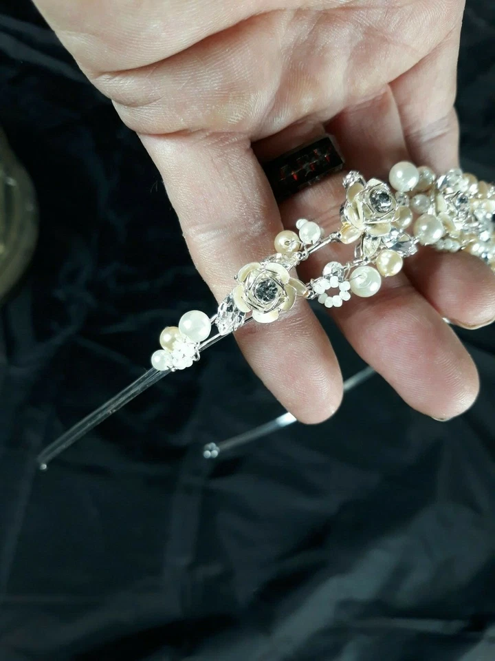 Винтажные свадебные стразы и жемчуг Davids коллекция тиара обруч для волос Ven #1234 - Изображение 4 из 4