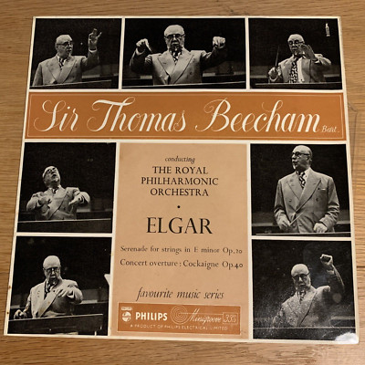 Elgar Sir Thomas Beecham Bart Royal Philharmonic Philips 10'' Vinyl SBR6225