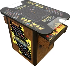 NAMCO PAC-MAN PIXEL BASH Arcade Machine Game WOODGRAIN CABINET COCKTAIL TABLE