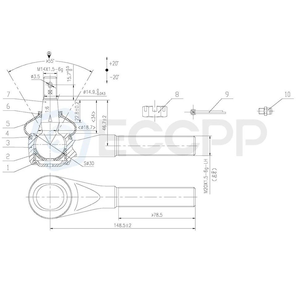 14 piezas para Dodge Ram 1500 RW 2000 2001 brazo Pitman delantero barras de amarre rótulas Foto 2 de 4