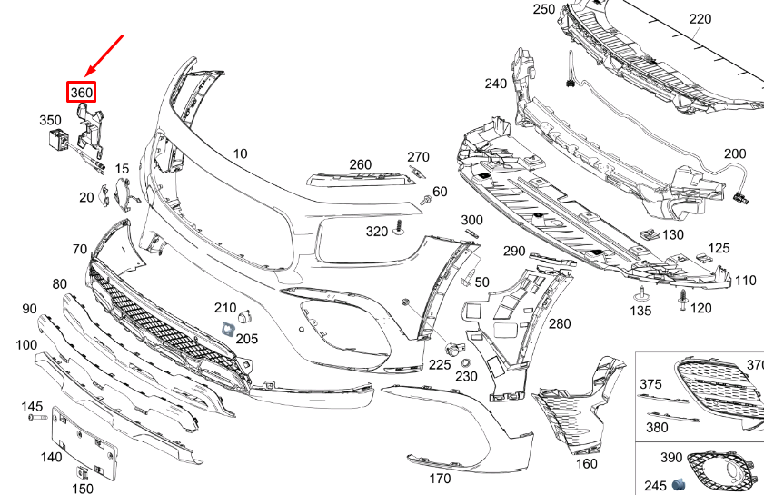 MERCEDES-BENZ GLB X247 Frontradarsensorhalterung A2478858500