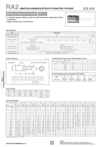 ELNA RA2 Serie 220uF/25V 8x11,5 mm Condensatori elettrolitici audio 25V220uf 85°C - Foto 3 di 3