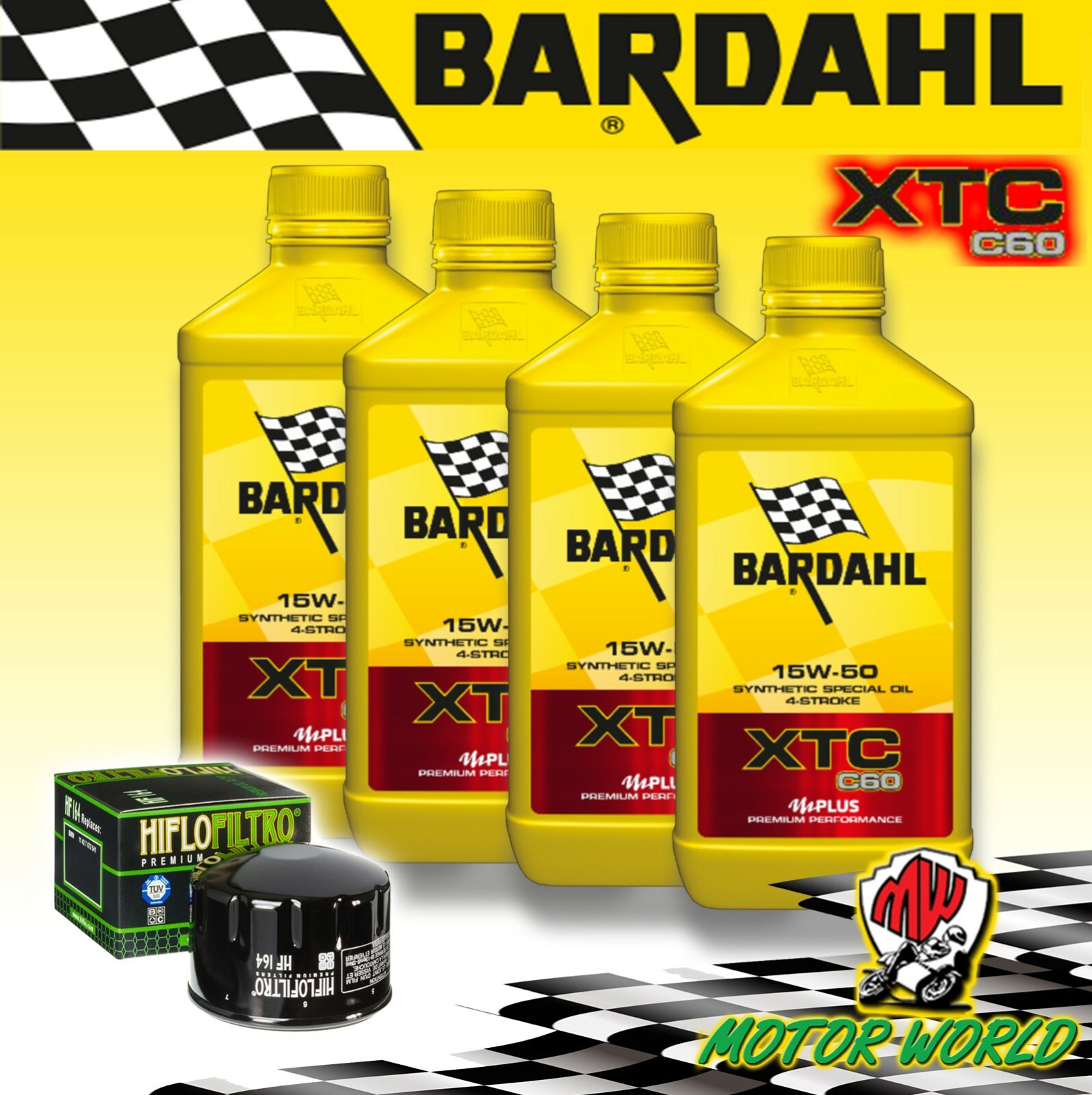 Kit Inspección 4lt Bardahl XTC 15W50 + Filtro Aceite Husqvarna 900 Desnuda R