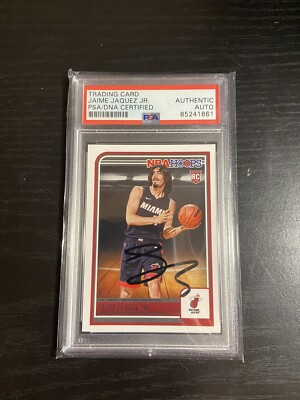 Jaime Jaquez Jr Signed 2023-24 NBA Hoops Rookie Card Miami Heat 