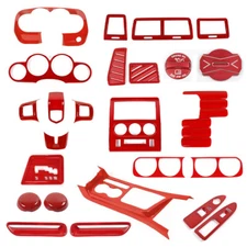 Red Interior Center Console Dash Trim Kit for Dodge Challenger 09-14 Accessories