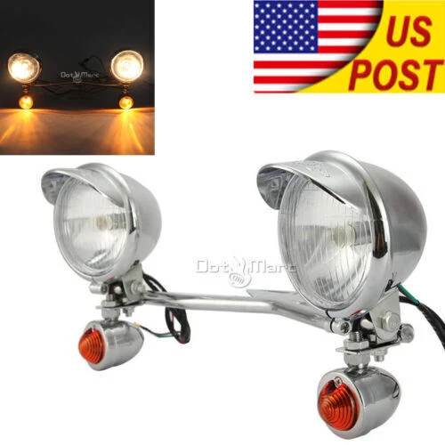 Barra de luz de señales de giro de paso para Honda Shadow ACE 750 1100 VT1100C cromada Foto 2 de 4