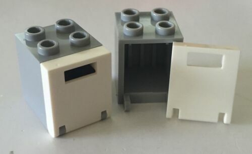 LEGO Parts - White Plate, Modified 1 x 2 with Door Rail - No 32028 