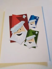 Christmas Card Santa Faces May Your Holiday Joy Come in All Sizes & Colors