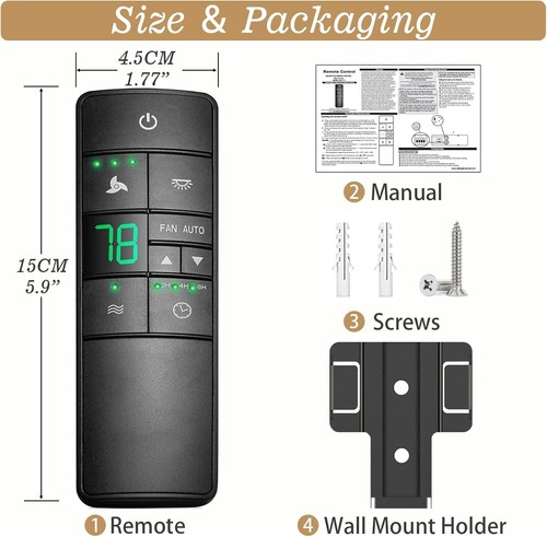 HD3 Ceiling Fan Remote Control Replacement for Hampton Bay Home Black - Picture 6 of 6